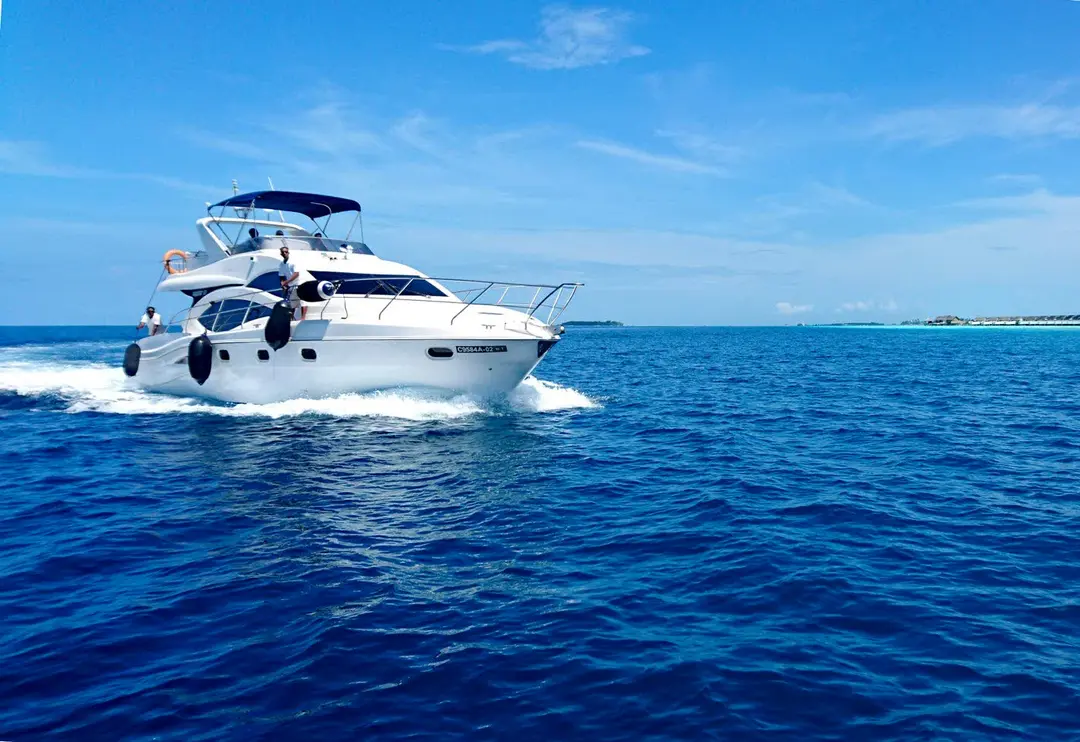 Yacht sailing into open water